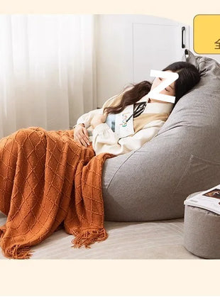 Lazy Sofa Bean Bag Living Room Tatami Lounge Chair Modern Simple Cotton Linen Sofa Bedroom Chair Giant Bean Bag