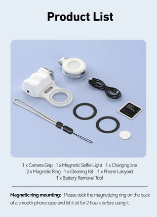 TELESIN Phone Camera Shoot Hand Grip Magnetic Smart Phone Holder Shooting Aid Remote Control Handle For Iphone Android Phone