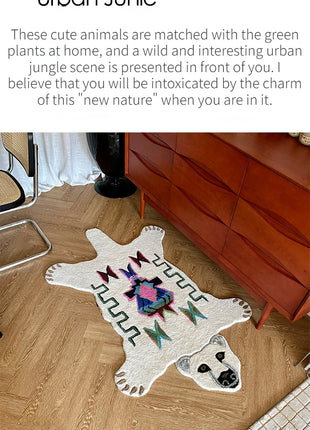 ECO Friendly Material Art Animal Carpet Luxury Living Room Decorative Carpets Comfortable Soft Bedroom Rug Balcony Rugs Tapis IG