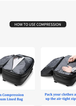 Men Travel Backpack vacuum compression Laptop Backpack 17 inch Extended Large Capacity school Backpack Hiking Business backpack