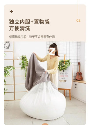 Lazy Sofa Bean Bag Living Room Tatami Lounge Chair Modern Simple Cotton Linen Sofa Bedroom Chair Giant Bean Bag