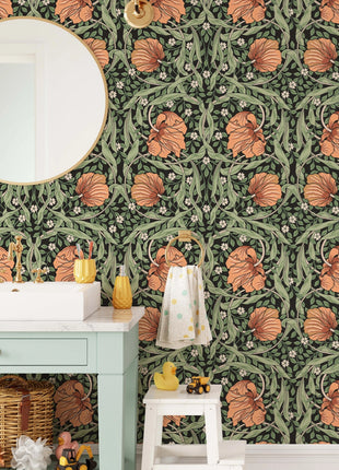 Eco Friendly Floral Wallpaper Removable Self Adhesive Minimalistic Wallpaper Peel & Stick For Bedroom Living Room Decor PVC FREE