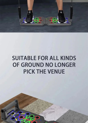 Portable Multifunctional Push-up Board Set With Handles Foldable Fitness Equipment For Chest Abdomen Arms And Back Training