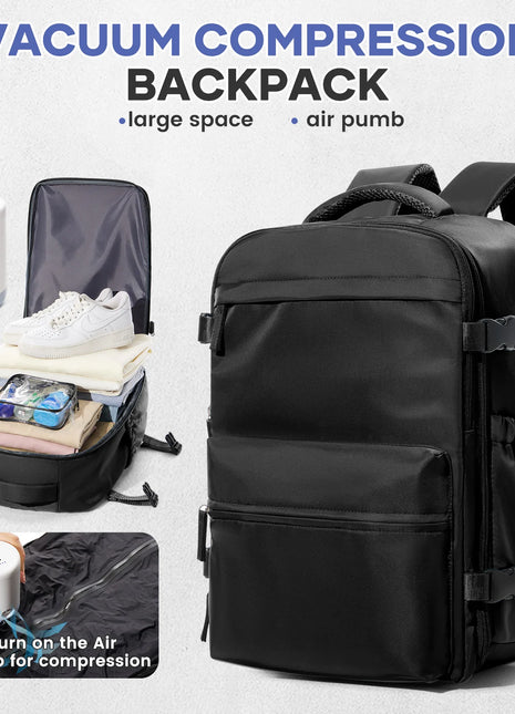 Vacuum Backpack Travel Bag for Men Large Capacity Backpack Business Laptop Backpack Women Men Expandable Backpack School Bag