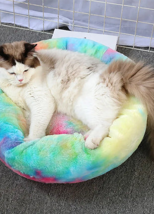 Super Soft Pet Cat Bed Plush Full Size Washable Calm Bed Donut Bed Comfortable Sleeping Artifact Suitable For All Kinds Of Cats