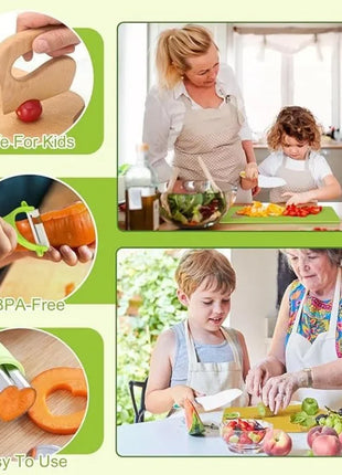11/13/17PCS Kids Cooking sets Real Cooking Montessori Kitchen Tools for Toddlers Kids Safe Knives for 2/3/4/5/6/7/8 Year Old