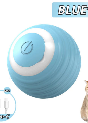 Cat Interactive Ball Toys Automatic Rolling Ball Faux Tail Rechargeable Smart Pet Electric Toy Dog Cat Training Imitate Mouse