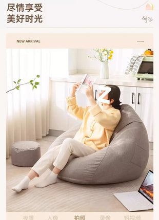 Lazy Sofa Bean Bag Living Room Tatami Lounge Chair Modern Simple Cotton Linen Sofa Bedroom Chair Giant Bean Bag