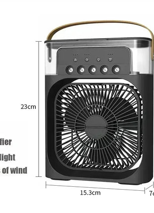 New 3 In 1 Fan AIr Conditioner Household Mini Air Cooler LED Night Light Portable Humidifier Air Adjustment Fan Office Home Fan