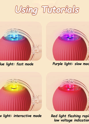 Cat Interactive Ball Toys Automatic Rolling Ball Faux Tail Rechargeable Smart Pet Electric Toy Dog Cat Training Imitate Mouse