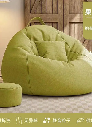 Lazy Sofa Bean Bag Living Room Tatami Lounge Chair Modern Simple Cotton Linen Sofa Bedroom Chair Giant Bean Bag