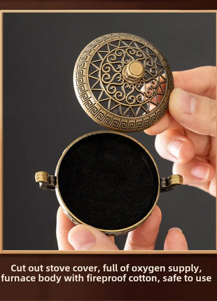Mini incense burner Incense Burner with Hollowed Out Patterns Three Legged Stove Indoor Stove Plate Desktop Home Decoration