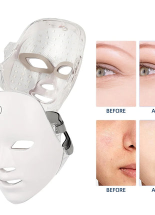 Rechargeable Facial LED Mask 7 Colors LED Photon Beauty Mask Skin Rejuvenation Home Face Lifting Whitening Skin Care Beauty Mask
