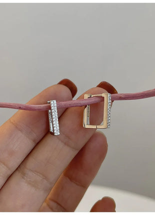 925 Sterling Silver Earrings Geometric zircon Earrings For Women Gift Earings Fashion Jewelry Gift