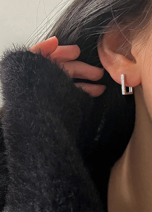 925 Sterling Silver Earrings Geometric zircon Earrings For Women Gift Earings Fashion Jewelry Gift