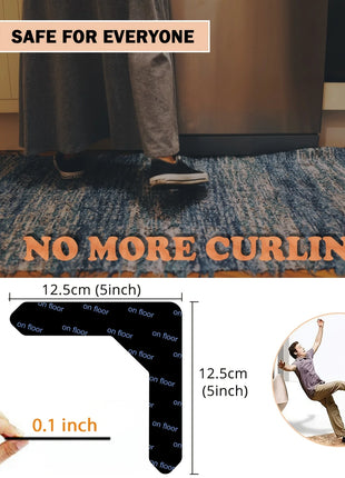 4/8pcs Rug Grippers For Area Rugs Non Slip Rug Gripper On Carpet For Hardwood Floors Updated L-Shaped Rug Corner Gripper