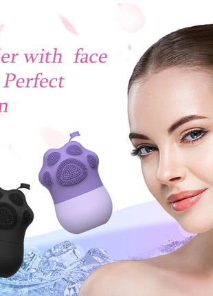 Ice Roller for Face Beauty Ice Roller With Cosmetic Brush Scrubber Mat Pad Cleaning Tool Skin Care Tools Perfect Gift for Women