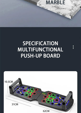 Portable Multifunctional Push-up Board Set With Handles Foldable Fitness Equipment For Chest Abdomen Arms And Back Training