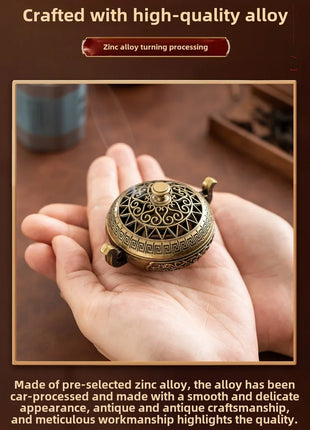 Mini incense burner Incense Burner with Hollowed Out Patterns Three Legged Stove Indoor Stove Plate Desktop Home Decoration