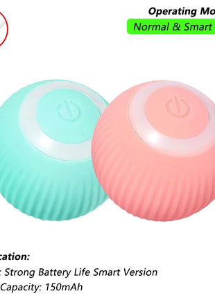 Cat Interactive Ball Toy, Automatic Rolling Ball with Tail, Rechargeable Smart Pet Interactive Toy, Intelligent Mouse for Cat