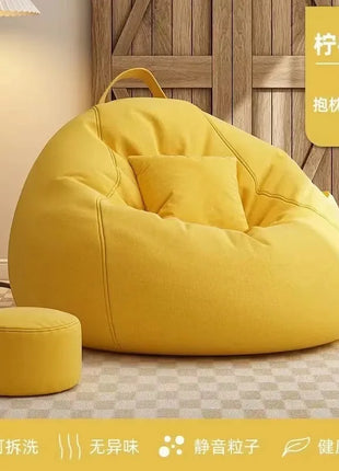 Lazy Sofa Bean Bag Living Room Tatami Lounge Chair Modern Simple Cotton Linen Sofa Bedroom Chair Giant Bean Bag