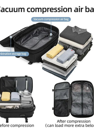 Men Travel Backpack vacuum compression Laptop Backpack 17 inch Extended Large Capacity school Backpack Hiking Business backpack